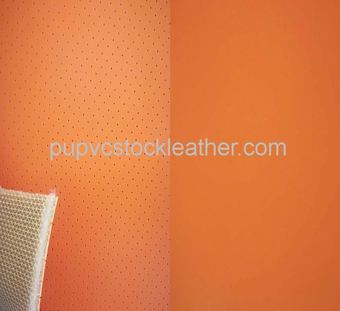 Orange PVC Foam Leather for Car